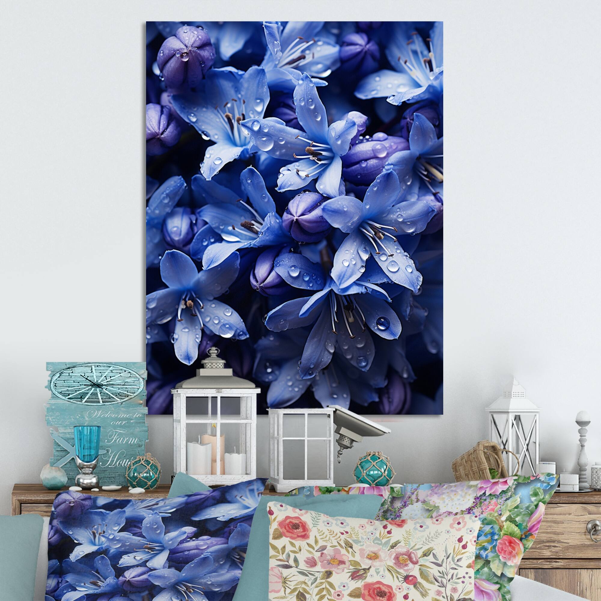 Designart "Bluebells Mystical Bluebells II" Floral & Botanical Metal